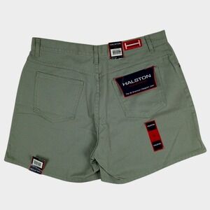 Halston Jeanswear Vintage Shorts Womens 16 Green NEW High Rise Denim Casual